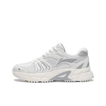 LiNing Pick Up The Light Durable Breathable Low Top Running Shoes Women's White Gray