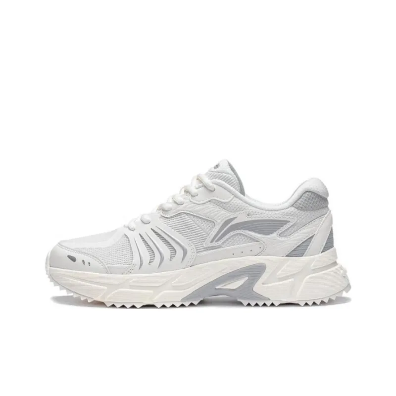 LiNing Pick Up The Light Durable Breathable Low Top Running Shoes Women's White Gray-0