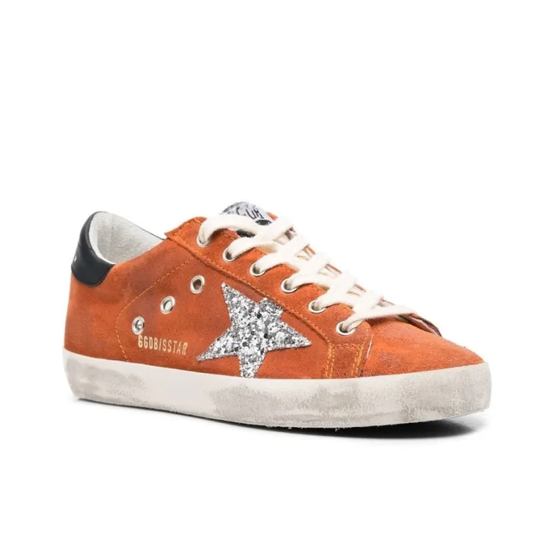 Golden Goose Super Star Stylish Skateboarding Shoes Women's Orange Black Old fashioned-2