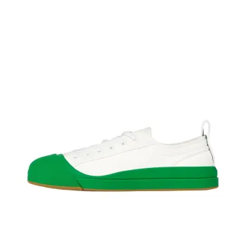 Bottega Veneta Vulcan Low Top Stylish Skateboarding Shoes Women's White Green