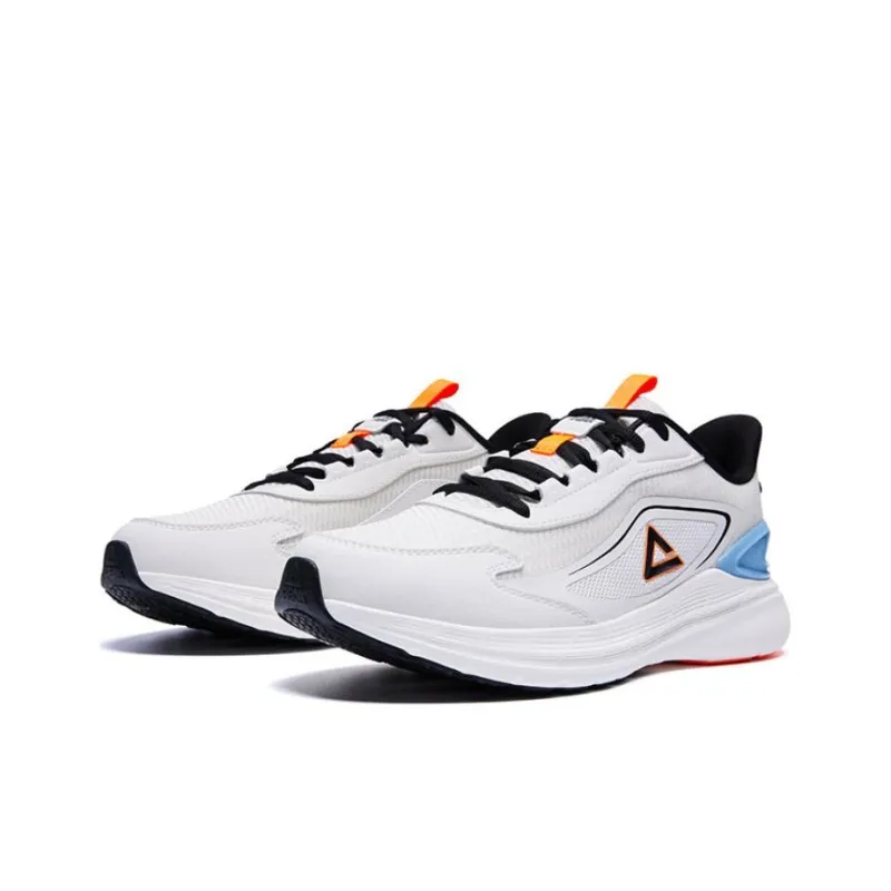 PEAK Blast Wear Resistant Slip Resistant Breathable Lightweight Low Top Running Shoes Men's White-1