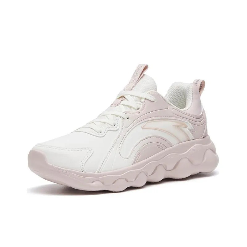Anta Sheepskin Cushioning, Slip Resistant, And Abrasion Resistant Low Top Running Shoes Women's White Gray-1