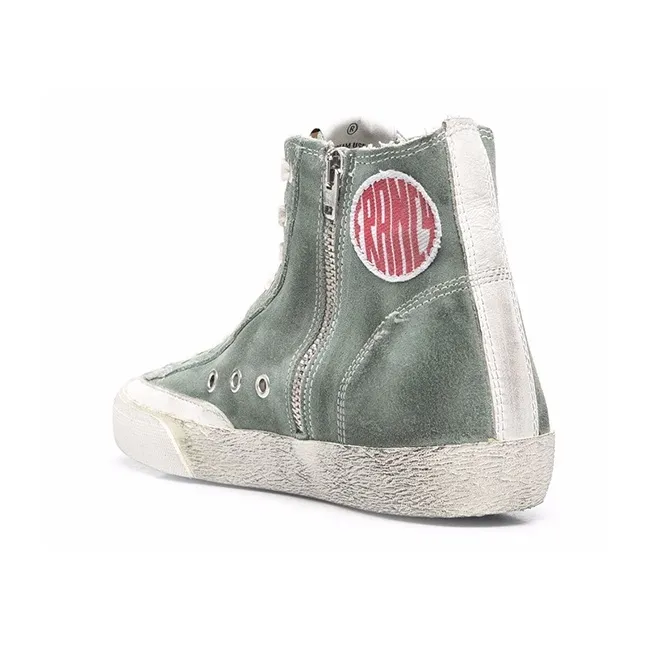 Golden Goose Francy High Top Stylish Skateboarding Shoes Women's Green-3