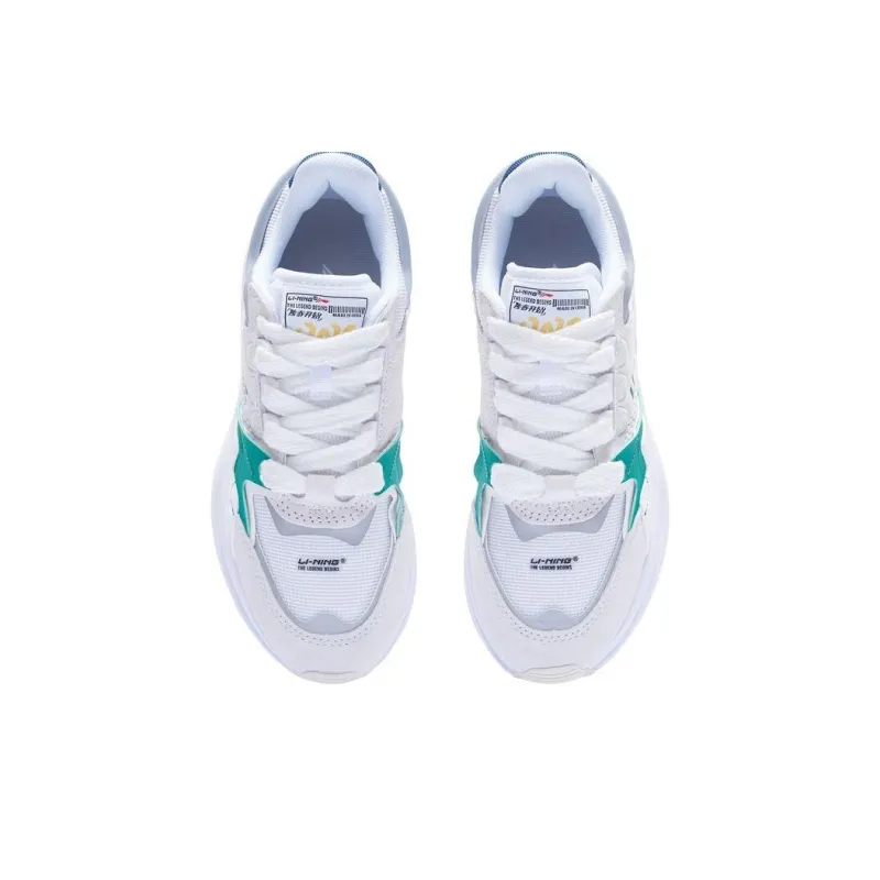 LiNing 001 Innocence V2 Innocent V2 Durable Breathable Low-Top Sports Casual Shoes Women's White Green-3