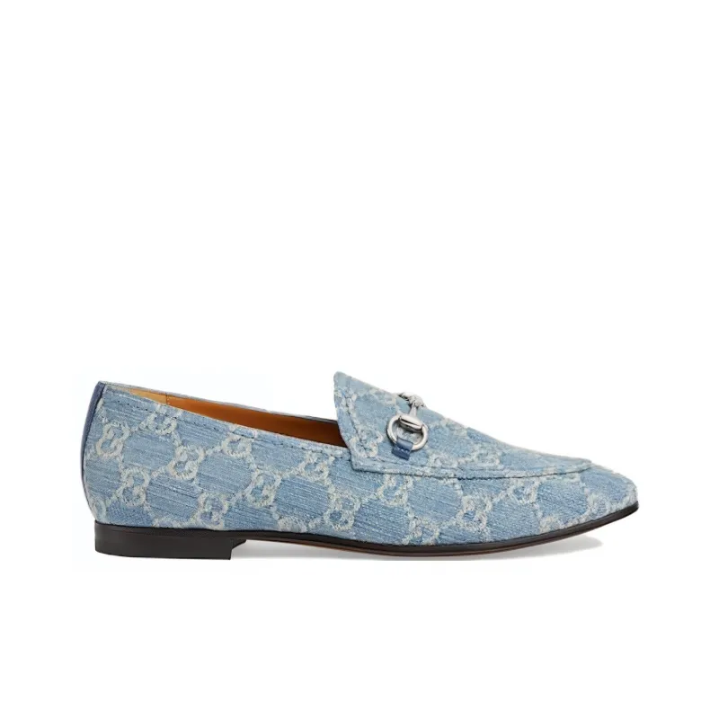 GUCCI Jordaan Loafers Women's Blue-1
