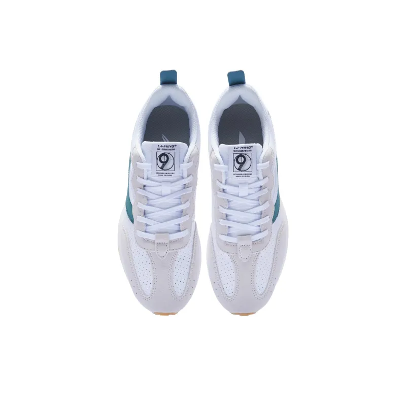 LiNing Fangyuan Classic Abrasion Resistant Breathable Low Top Sports Casual Shoes Men's White Gray Green-3
