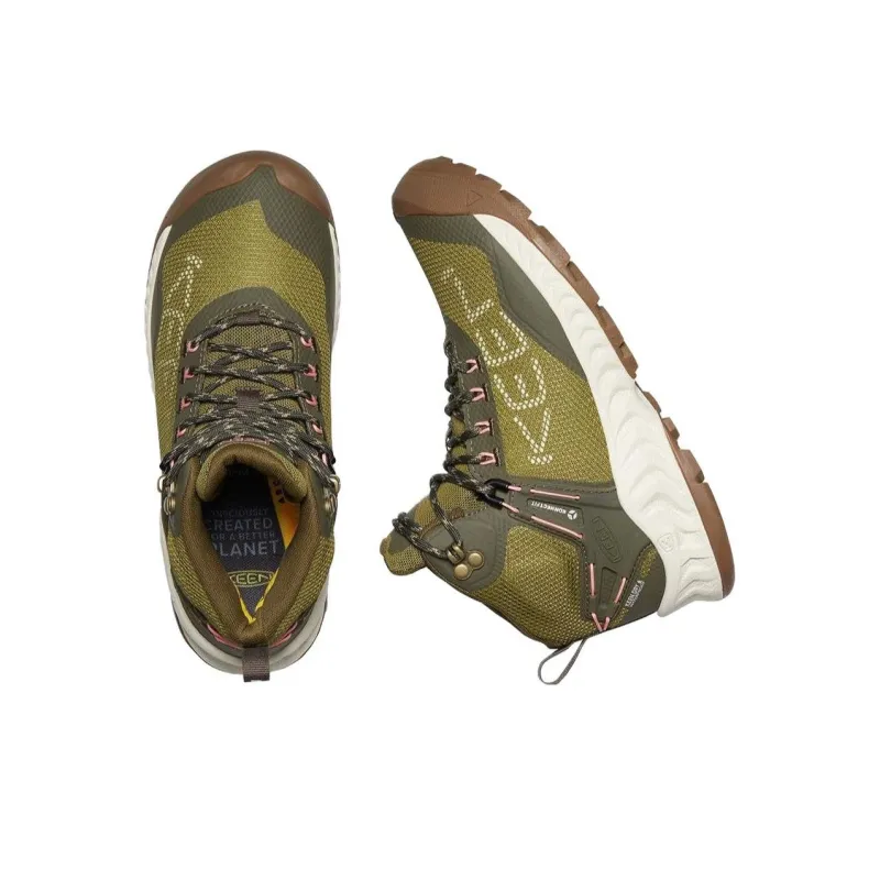 KEEN Nxis Evo WP Series Cushioning Anti-Slip And Wear-Resistant Mid-Top Outdoor Shoes Women's Green-3