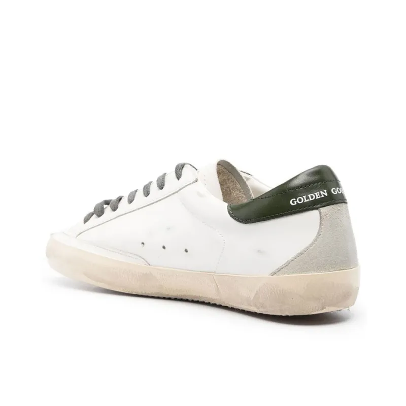Golden Goose Super Star Low Top Stylish Skateboarding Shoes Men's White Red Vintage Version-4
