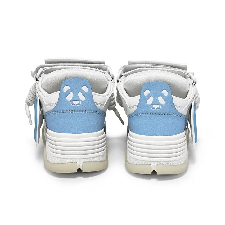 CN Skate Panda Anti-Slip And Wear-Resistant Lightweight Height Increasing Low-Top Skateboard Shoes Unisex White Blue-3
