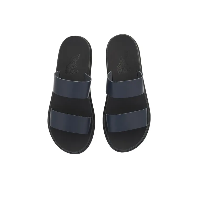 Ancient Greek Sandals Nicos Leather Slides-3
