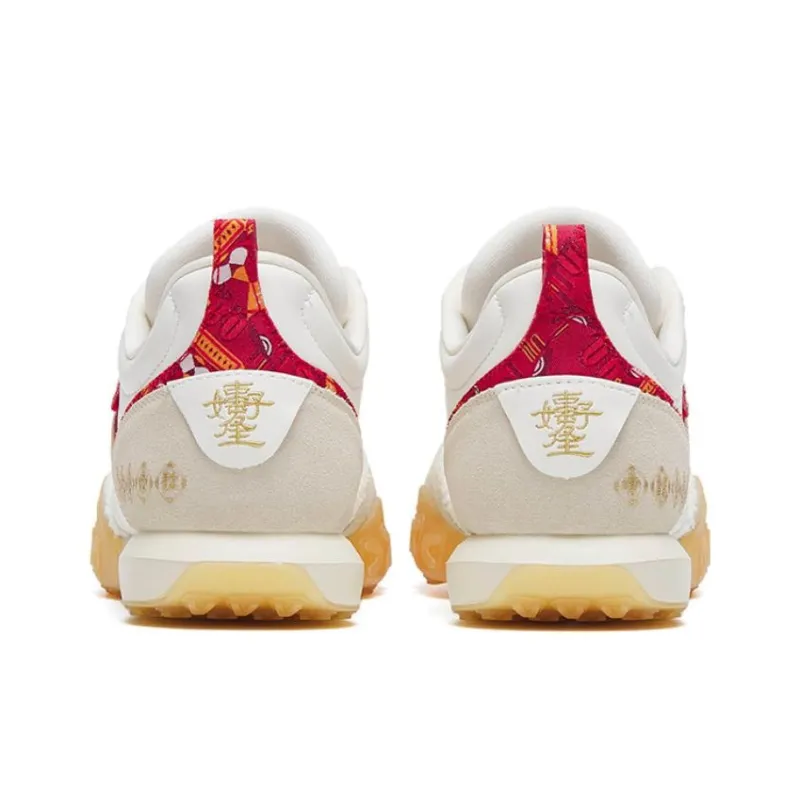 Anta Life Collection Cushioning Wear-Resistant Rebound Low-Top Sports Casual Shoes Women's White Gray Red-3