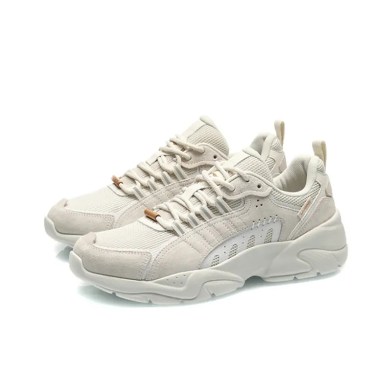 LiNing Moonchaser Cushioned Slip Resistant Abrasion Resistant Low Top Casual Shoes Men's Pearl White-2