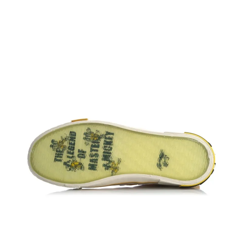 LiNing Wave Gongfu Rice Cake Anti Slip And Wear Resistant Lightweight High Top Skateboard Shoes Yellow-4