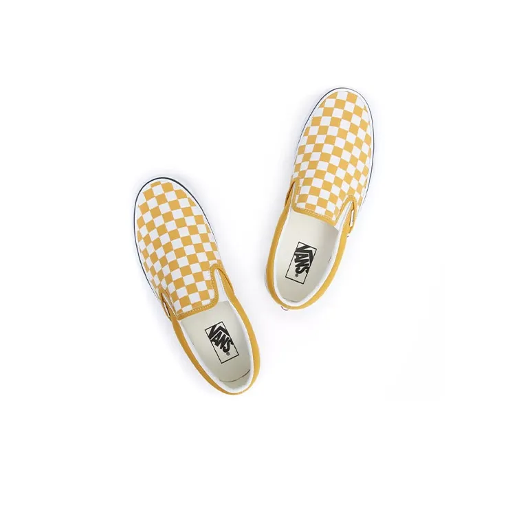 Vans Classic Slip On Color Theory Checkerboard Yellow White-3