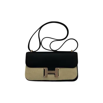 HERMES Epsom Leather Crossbody Bag Shoulder Bag Women's 89 Noir Black