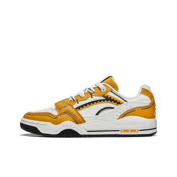 LiNing Moon White Dream Durable Breathable Lightweight Low Top Skateboard Shoes Unisex Orange White