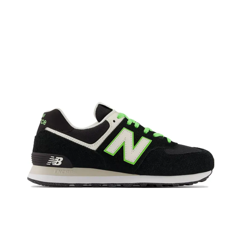 New Balance 574 Black White Green-1