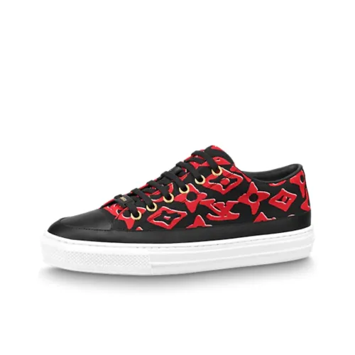 LOUIS VUITTON Stellar Stylish Skateboarding Shoes Women's Black Red