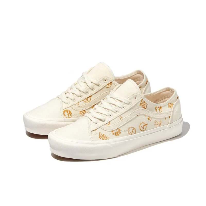 Vans Old SkoolOld Skool Anti-Slip And Wear-Resistant Lightweight Low-Top Skateboard Shoes Unisex Beige-2