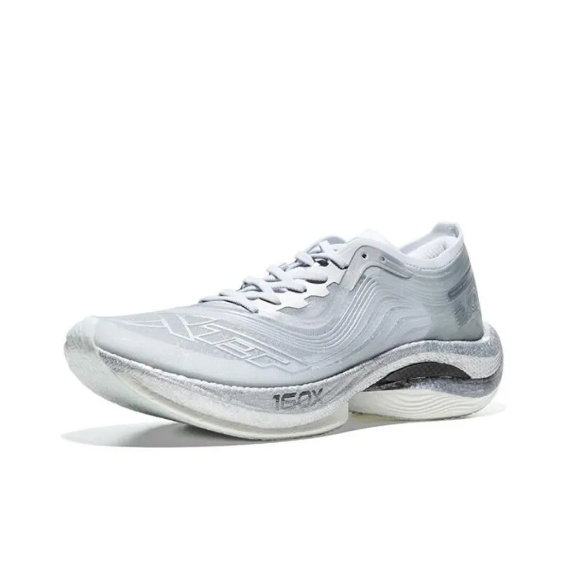 XTEP 160X 3.0 Cushioning Anti Slip And Wear Resistant Low Top Running Shoes Women's Gray Silver-1