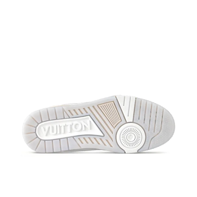 LOUIS VUITTON Trainer Cream White Grey Signature Women's-4