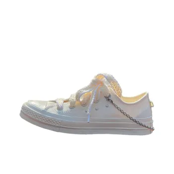 Converse CHUCK TAYLOR Anti Slip Wear Resistant Low Top Skateboard Shoes Unisex White