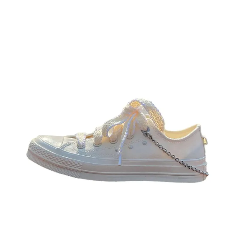 Converse CHUCK TAYLOR Anti Slip Wear Resistant Low Top Skateboard Shoes Unisex White-0