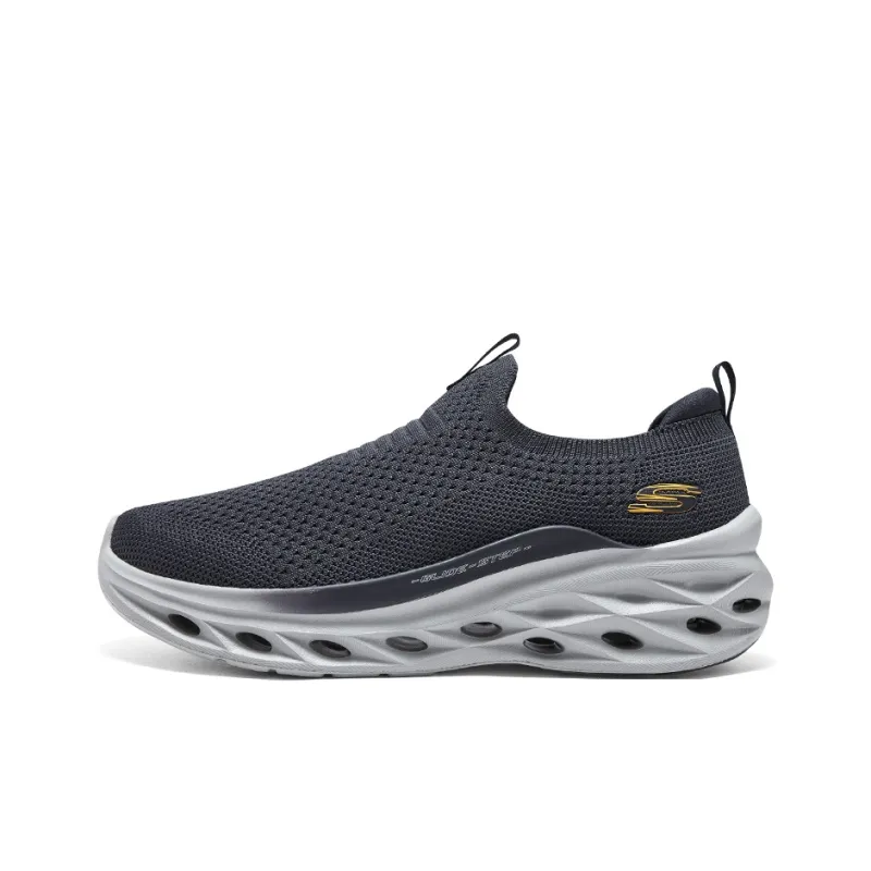 Skechers Glide Step Cushioned Wear-Resistant Lightweight Low-Top Casual Shoes Men's Dark Gray-0