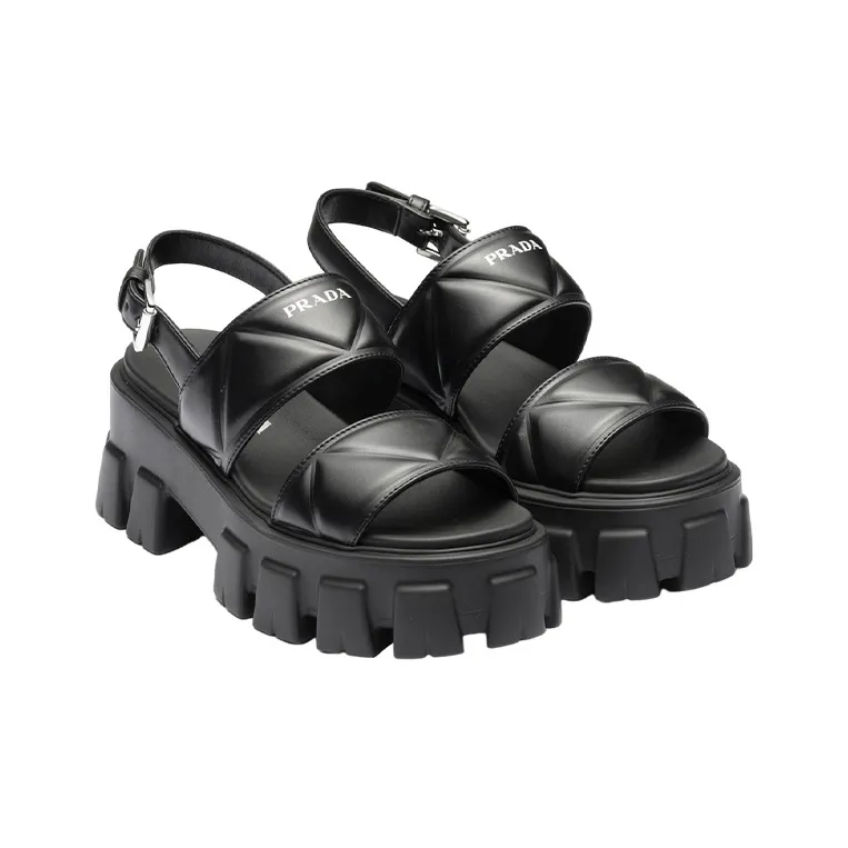 PRADA Monolith Beach Sandals 5.5cm Women's Black-2