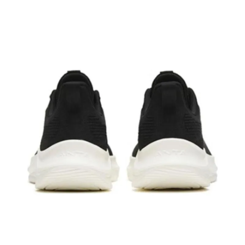 Anta Flyknit Slip Resistant, Abrasion Resistant, Lightweight Low Top Sprint Running Shoes Women's Black White-3