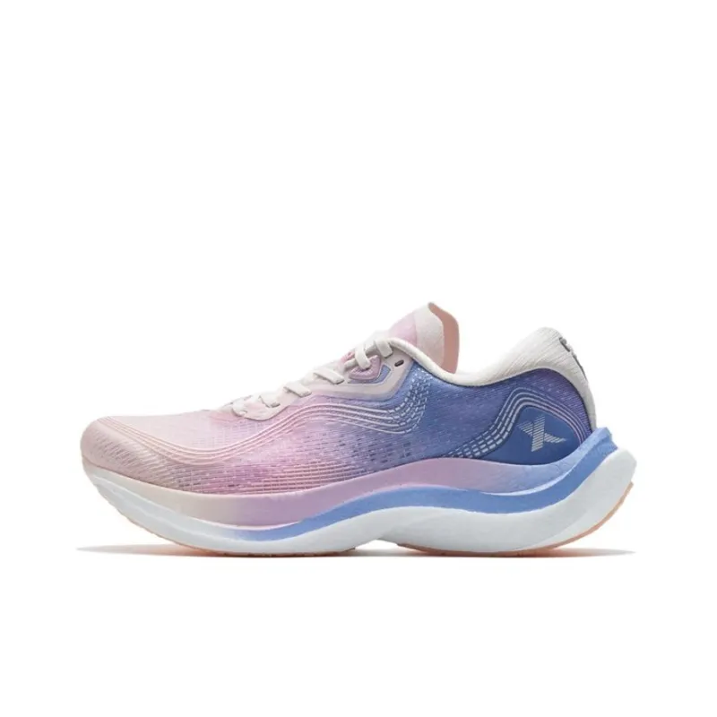 XTEP 260 2.0 Cushioned Slip-Resistant Abrasion-Resistant Low-Top Running Shoes Women's Pink Blue Purple-0