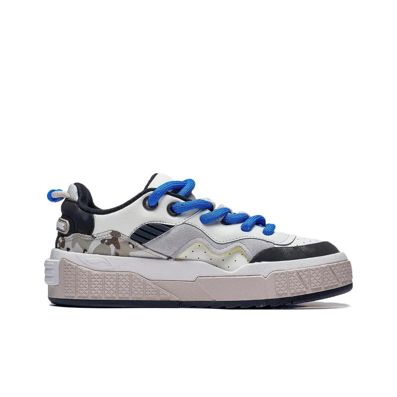 LiNing 001 UNBLOCK Anti Slip Wear Resistant Low Top Skateboard Shoes Men's Blue White-1