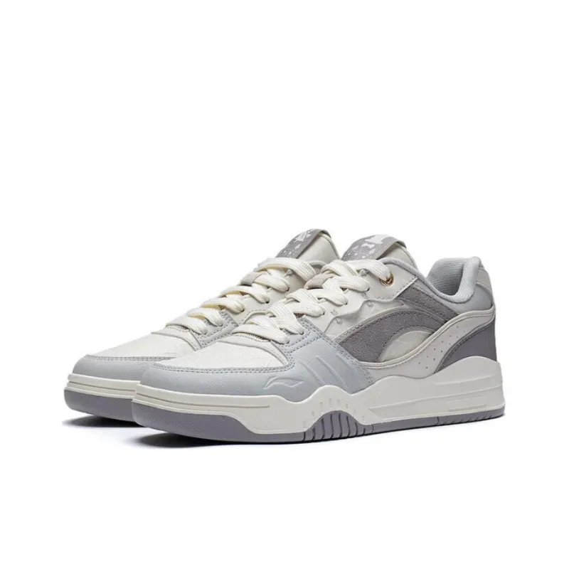 LiNing Yuebai Abrasion Resistant Breathable Low Top Skateboard Shoes Women's Gray-2