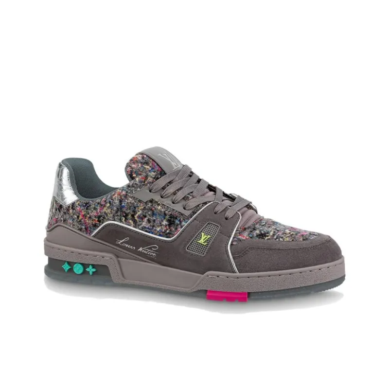 LOUIS VUITTON Lv Trainers 'Grey With Colorful Mesh'-1