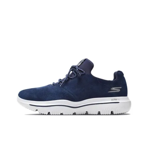 Skechers Go Walk Evolution Ultra Cushioning Anti-Slip And Wear-Resistant Low-Top Sports Casual Shoes Men's Blue
