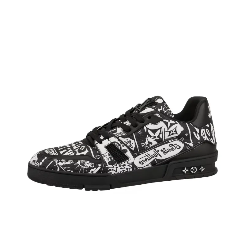 LOUIS VUITTON Lv Trainer Sneakers 'Comic Black White'-0