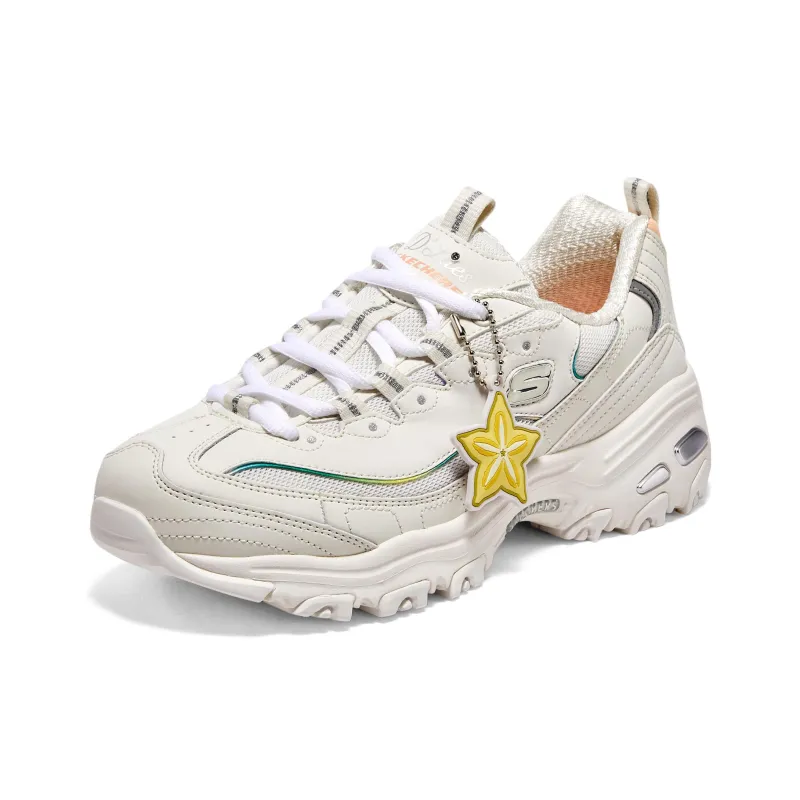 Skechers D'Lites 1.0 Shoes 'Beige White Yellow' Women's-2