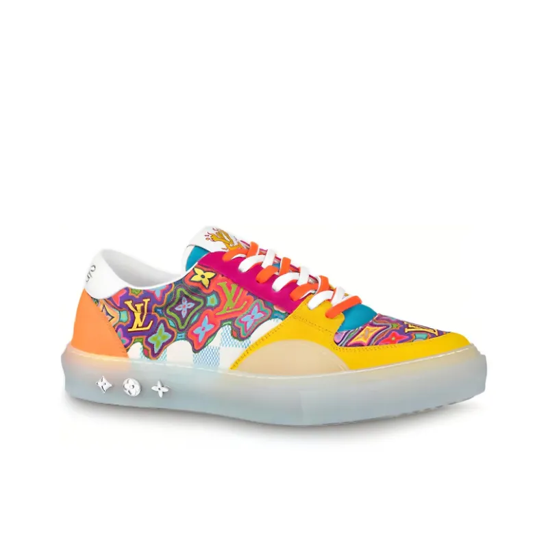 LOUIS VUITTON Ollie Logo Limited Edition Sneakers 'Psychedelic Monogram Canvas And Leather'-1