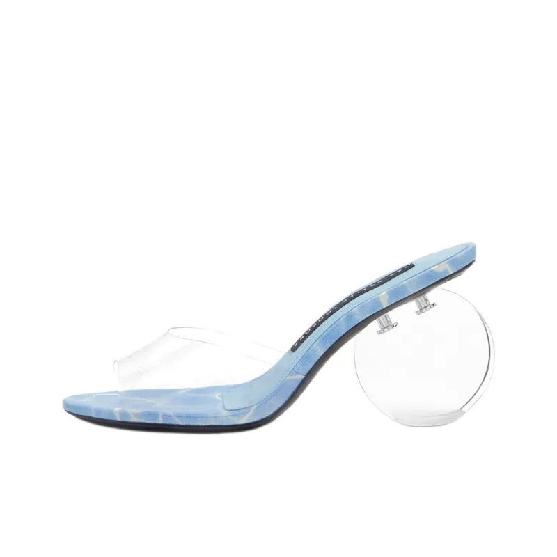 Les Petits Joueurs Slide Slippers 8.5cm Women's Blue-0