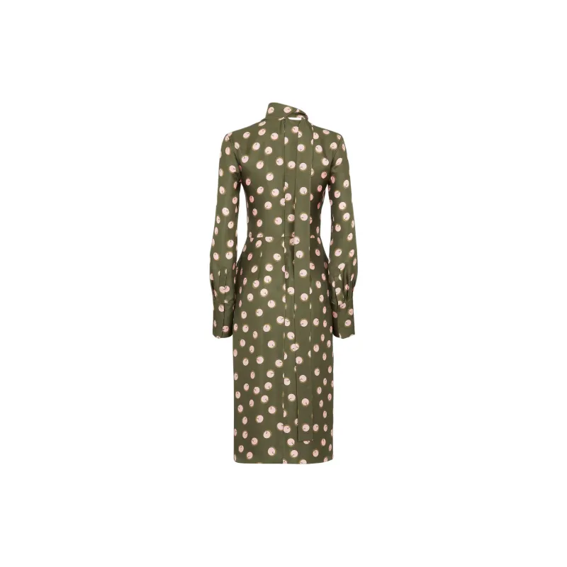 FENDI SS24 Long Sleeved Dress Women's Green-1