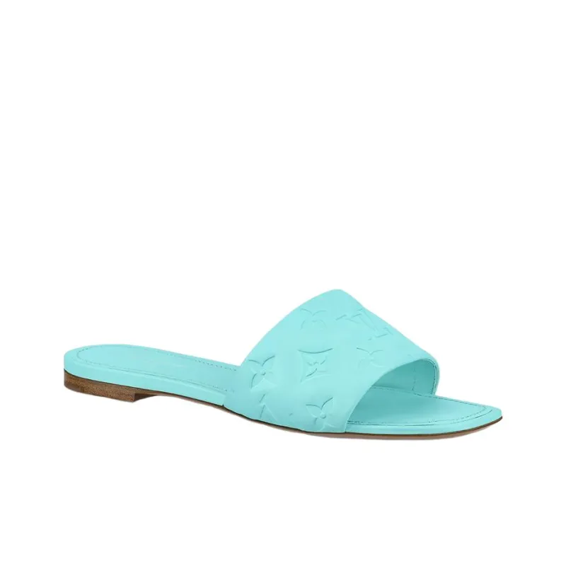 LOUIS VUITTON Revival Slide Slippers Women's Aqua Green-1