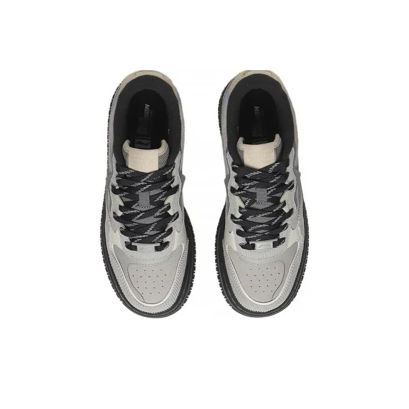 LiNing Future C1 Abrasion Resistant Breathable Low Top Skateboard Shoes Women's Gray-3