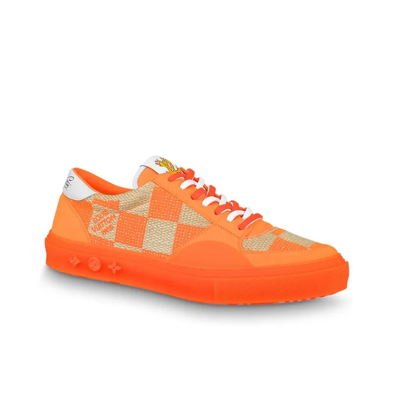 LOUIS VUITTON Ollie Sneakers 'Orange Plaid Monogram'-1