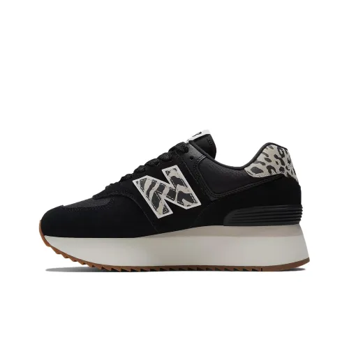 New Balance 574 Plus Black Animal Print Women's