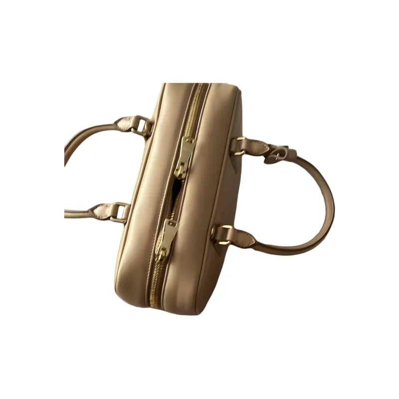 MIU MIU Arcadie Series Leather And Polyester Blend One Shoulder Handbags Medium Size Women's Beige-1