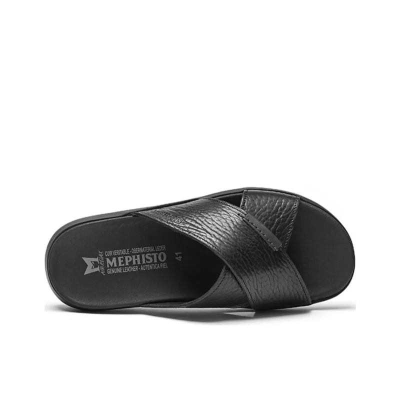 MEPHISTO Slide Slippers Men Sand/Navy Blue/Black-14