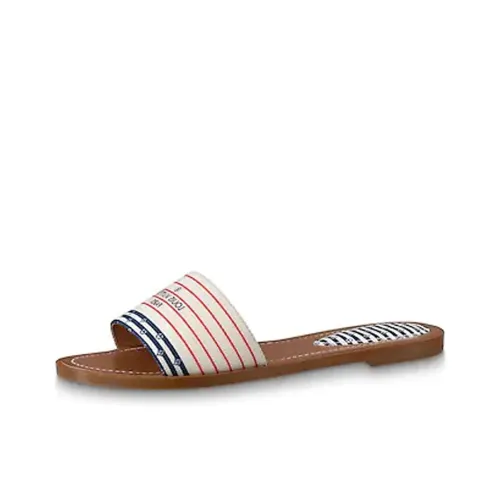 LOUIS VUITTON Lock It Slide Slippers Women's White/Brown/Red/Blue