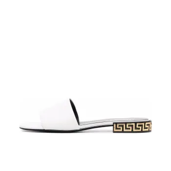 VERSACE Greca Labyrinth Slide Slippers Women's White