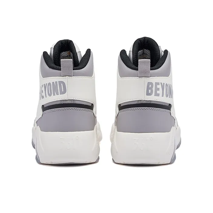 361° Xingran High Top Skateboard Shoes Men's White Gray Black-3