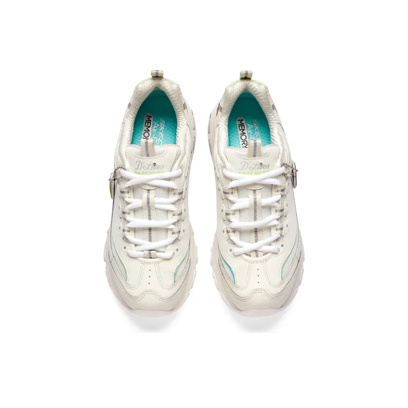 Skechers D'Lites 1.0 Shoes 'Cream White Green' Women's-3
